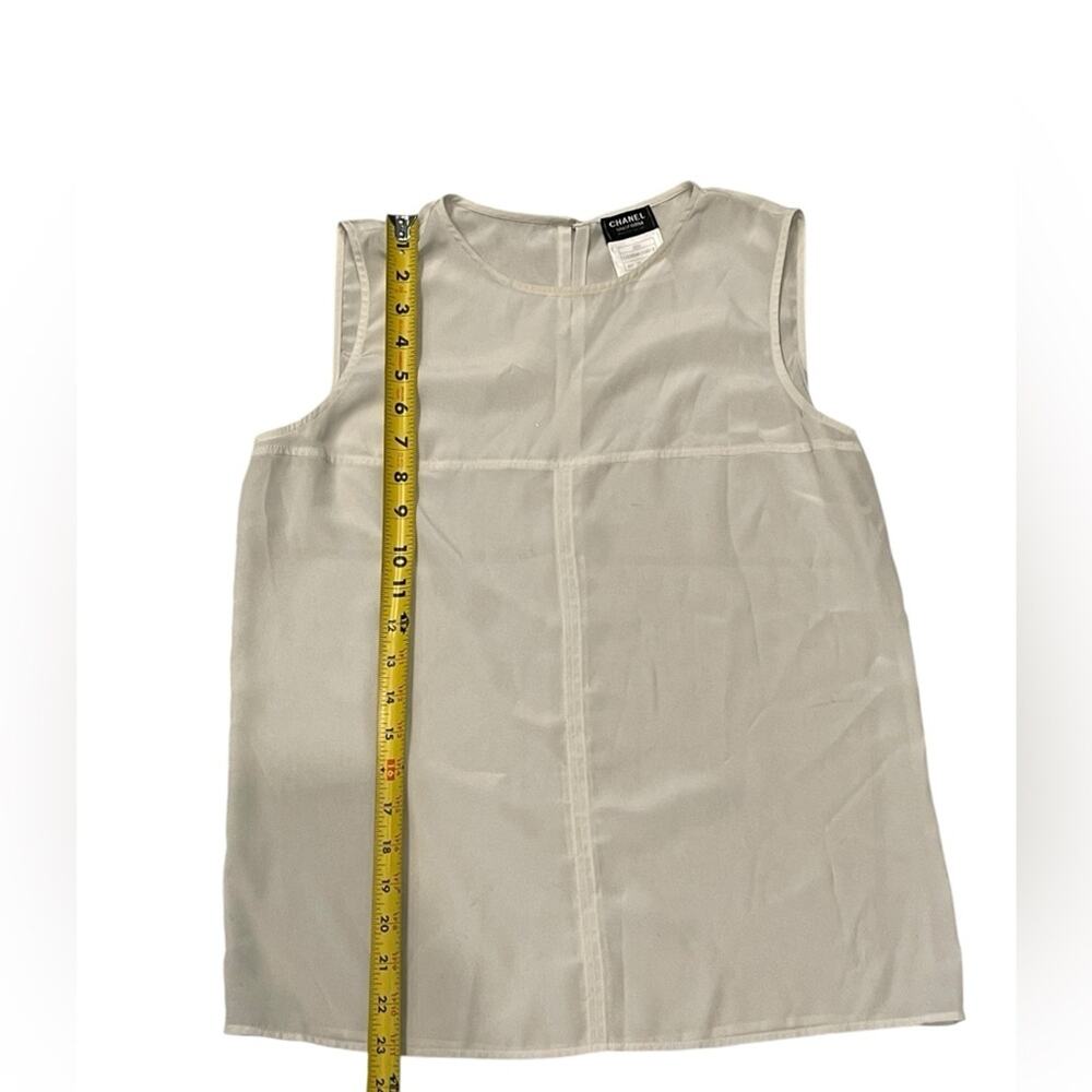 Chanel Uniform Womens Cream Sleeveless Blouse Top Size :38 - Picture 5 of 9